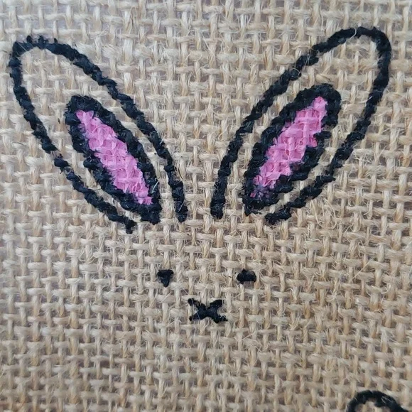*EUC* Burlap Bunny Tote Bag - Picture 4 of 9
